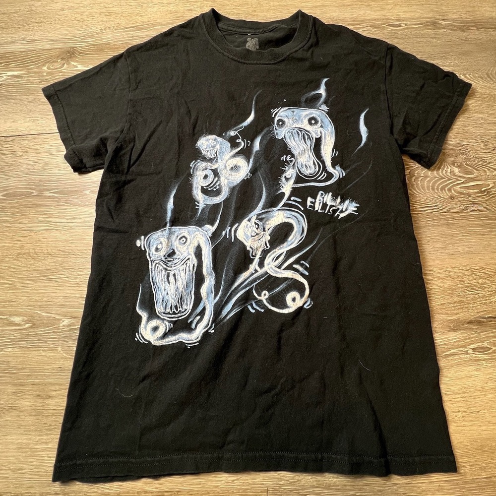 Billie Eilish T-Shirt Unisex XS Black Monster Graphic Print 2019 Merch Tee‎